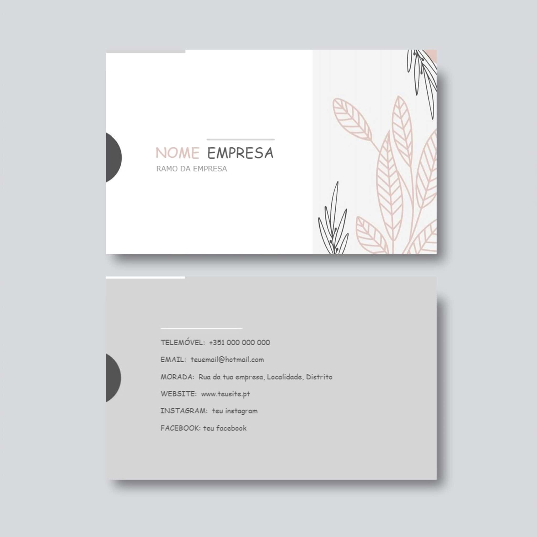 Cartão de visita elegante com design floral, ideal para negócios modernos e profissionais.