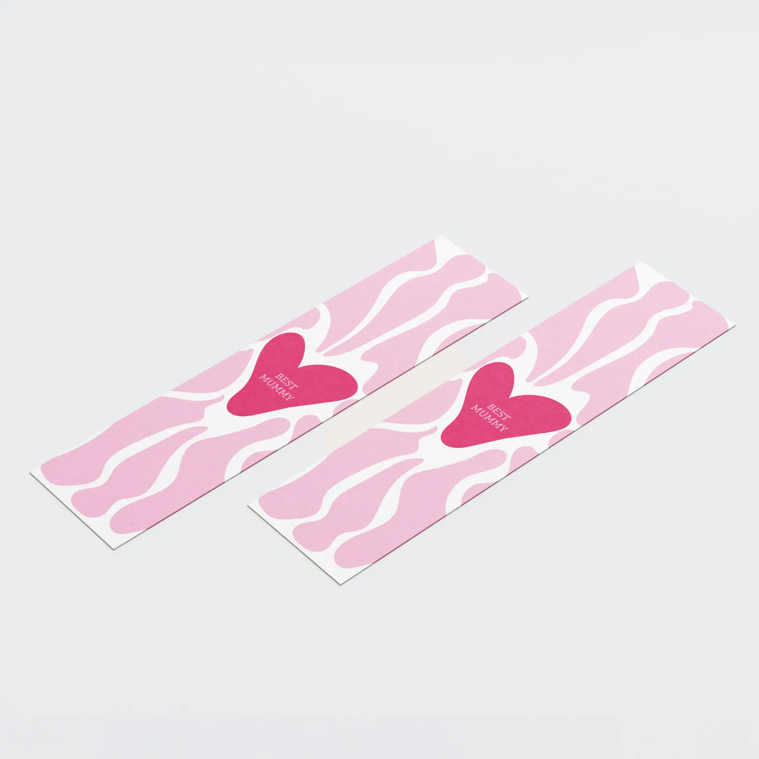MarcadorBestMummy_03 Banda de chocolate com homenagem à mãe, design rosa com coração, ideal para presentes de dia das mães.