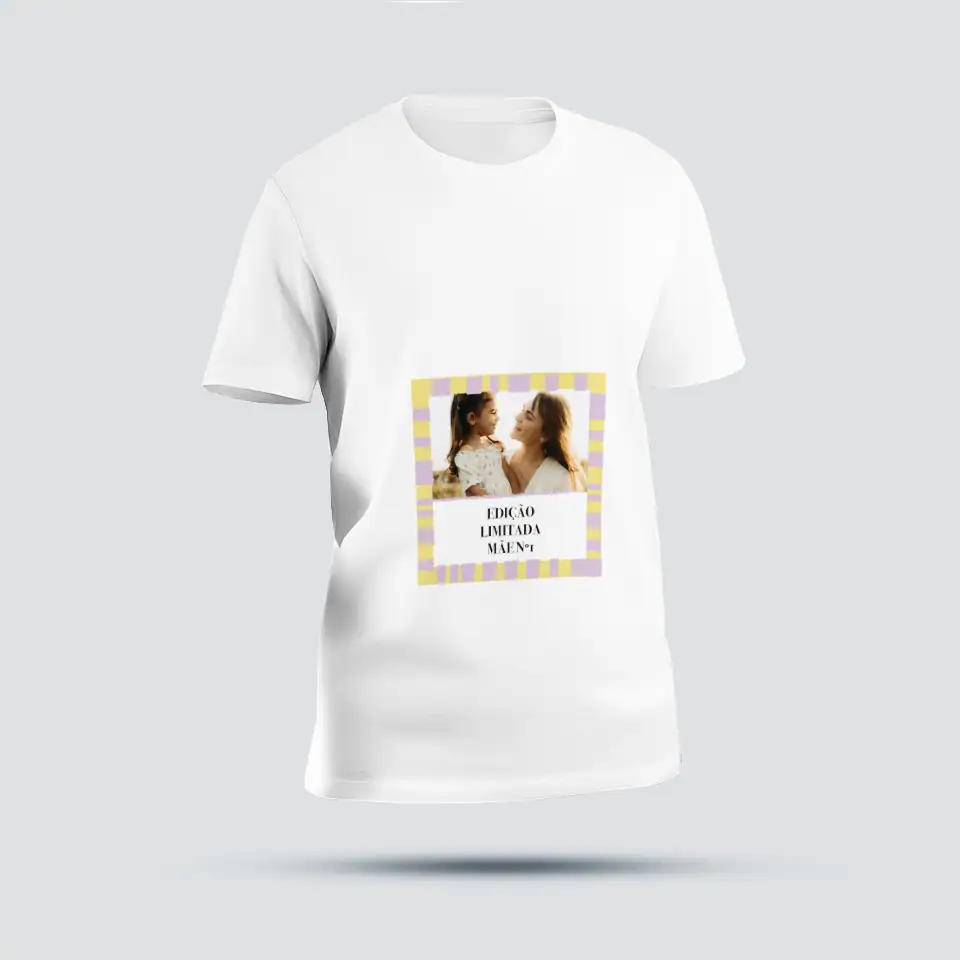 TShirtEdiçãoMãe Boné personalizado com foto e texto para maternidade e eventos especiais.
