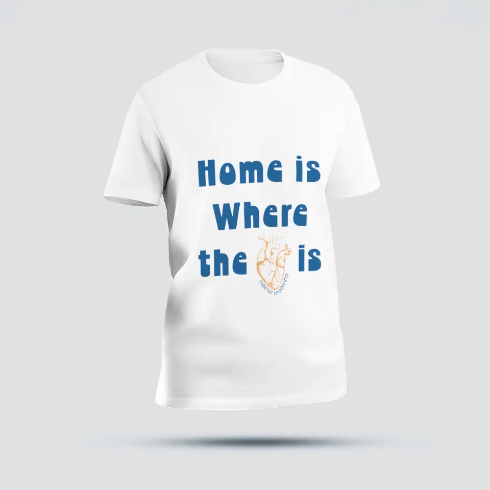 TShirtMelhorMadrinha Casa é onde o coração está, t-shirt com mensagem inspiradora de HappyBooks.