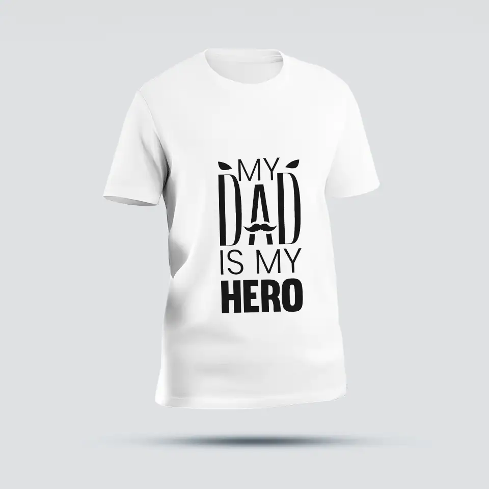 TShirtMyDadIsMyHero Sapato branco com caneta preta com a frase "O meu pai é o meu herói" em destaque.