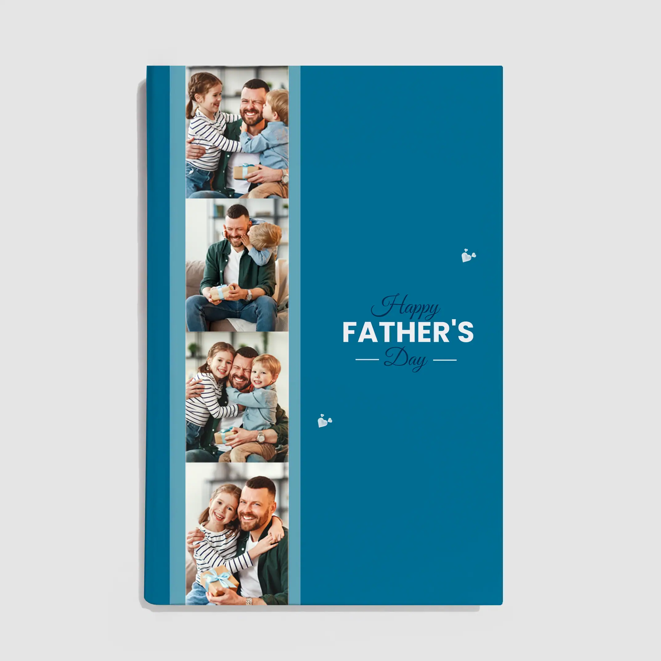 AlbumHappyFatherDay_CapaFlex_Vertical Pai natal com fotos de filhos, mensagem de dia do pai, presente personalizado, momento familiar.