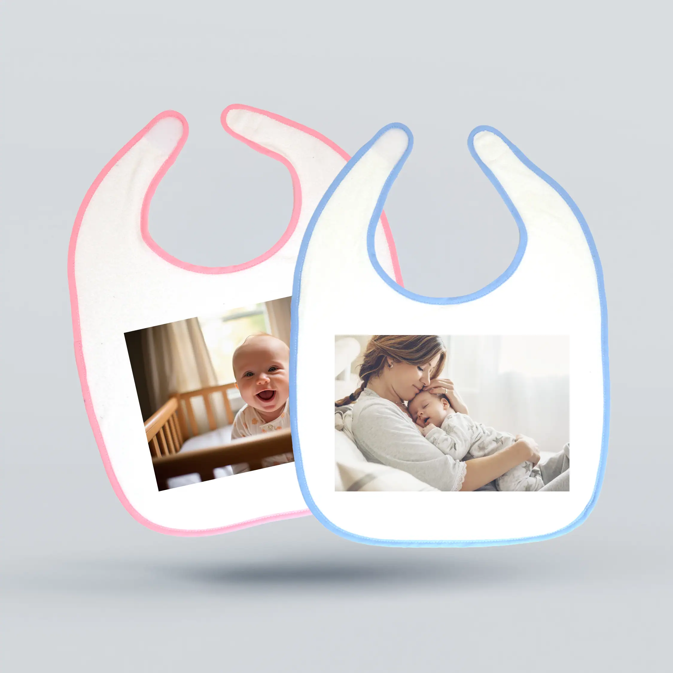 BabeteFotografia Lembranças de bebê personalizadas, bibs com fotos de crianças e mães amorosas.