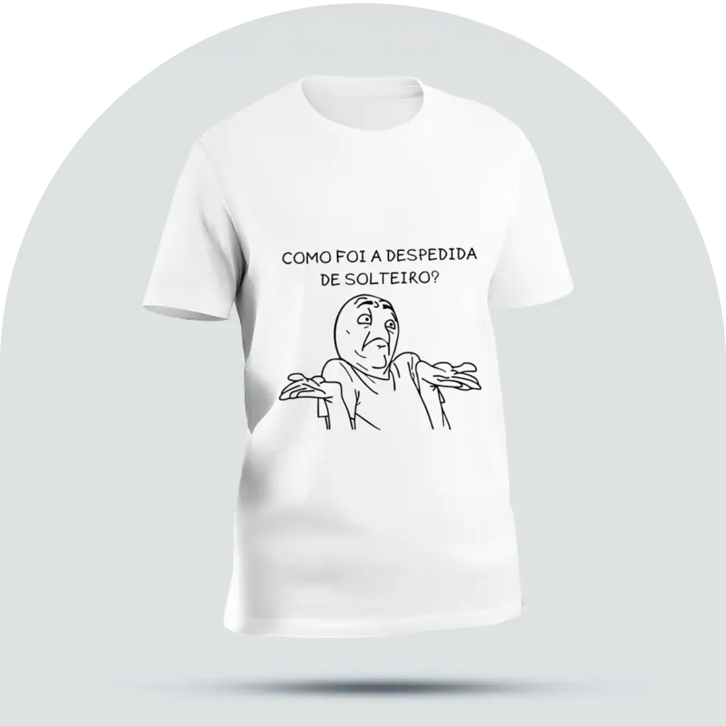 Roupa divertida com meme popular de solteiro, ideal para fãs de memes e camisetas humorísticas online.