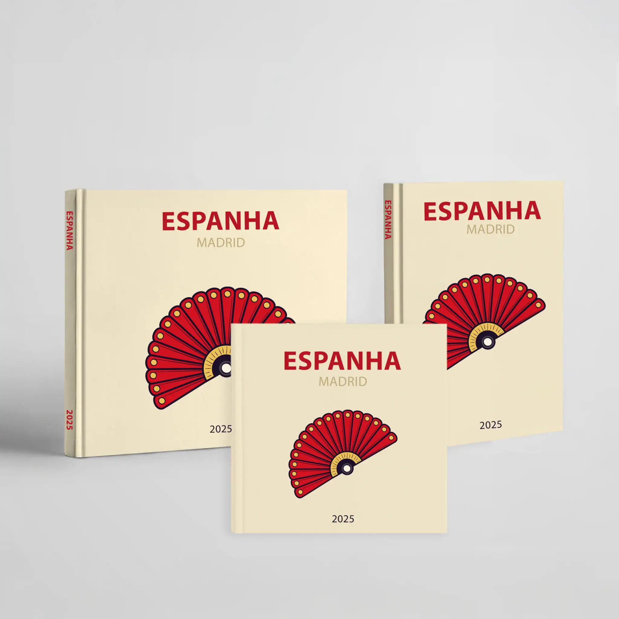 Alto texto: Livros sobre Espanha com design de fã de flamenco, edição 2025.