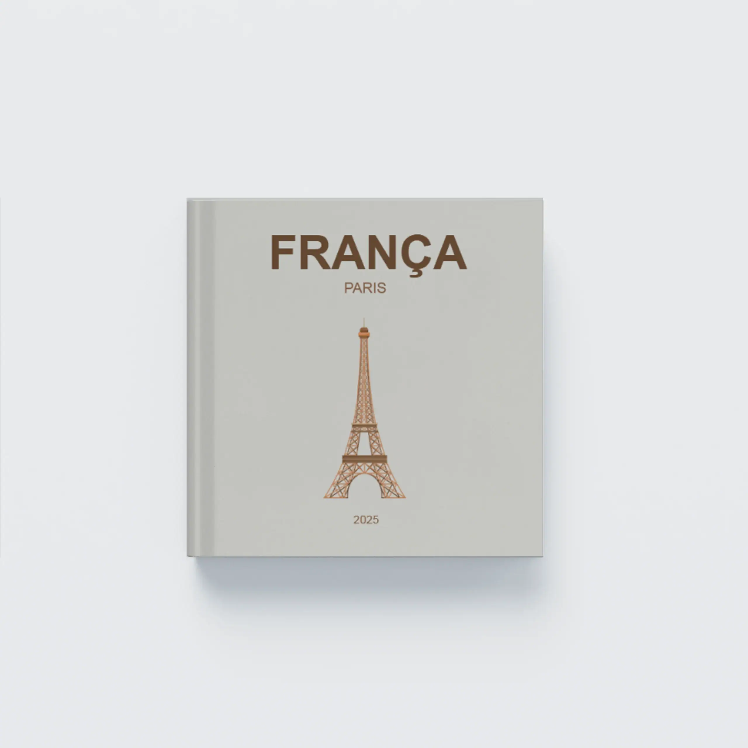 França_CapaDura_Q Eiffel Tower illustration on a Paris-themed journal cover, ideal for travel and French culture lovers.