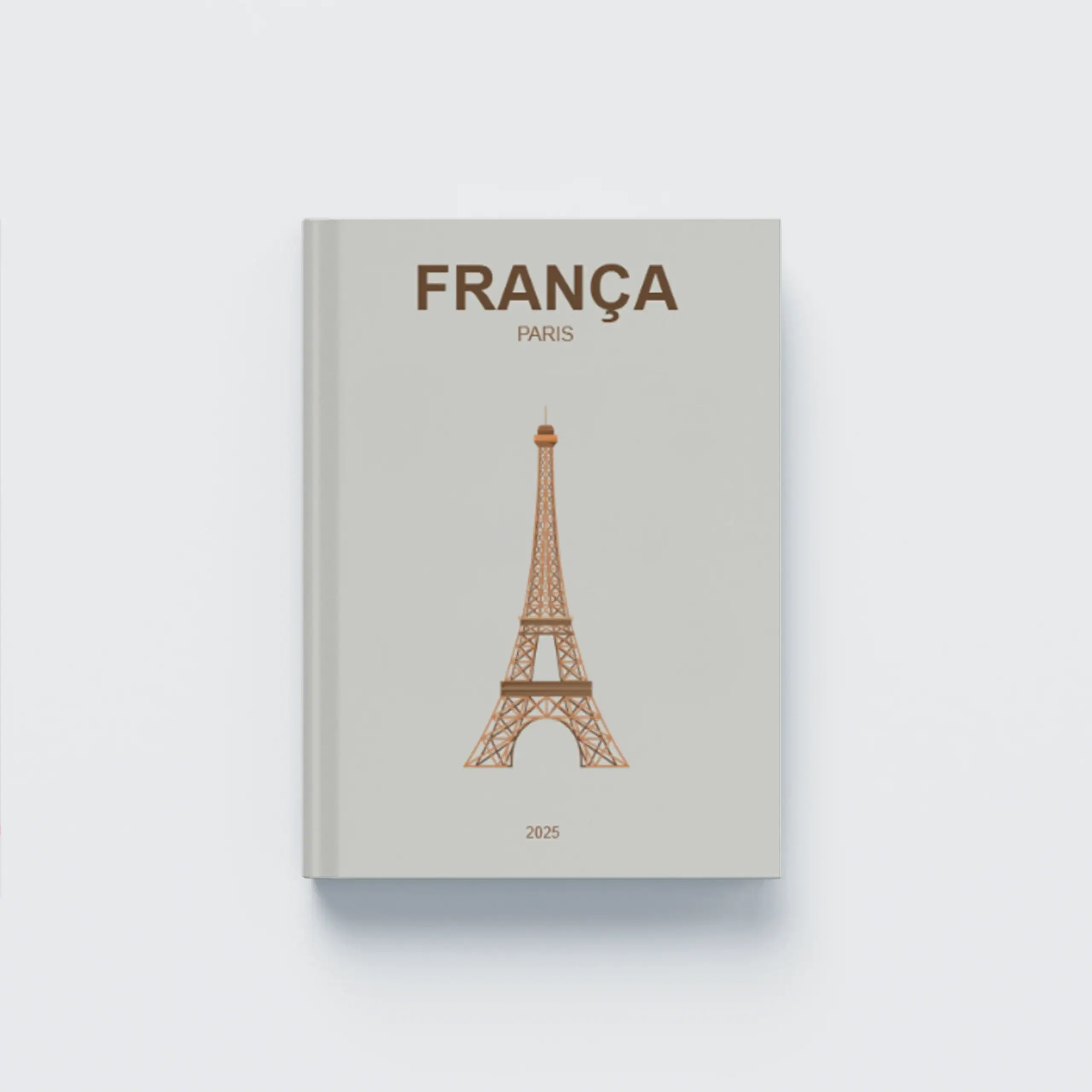 França_CapaDura_V Eiffel Tower illustration on a stylish Paris-themed travel journal cover.