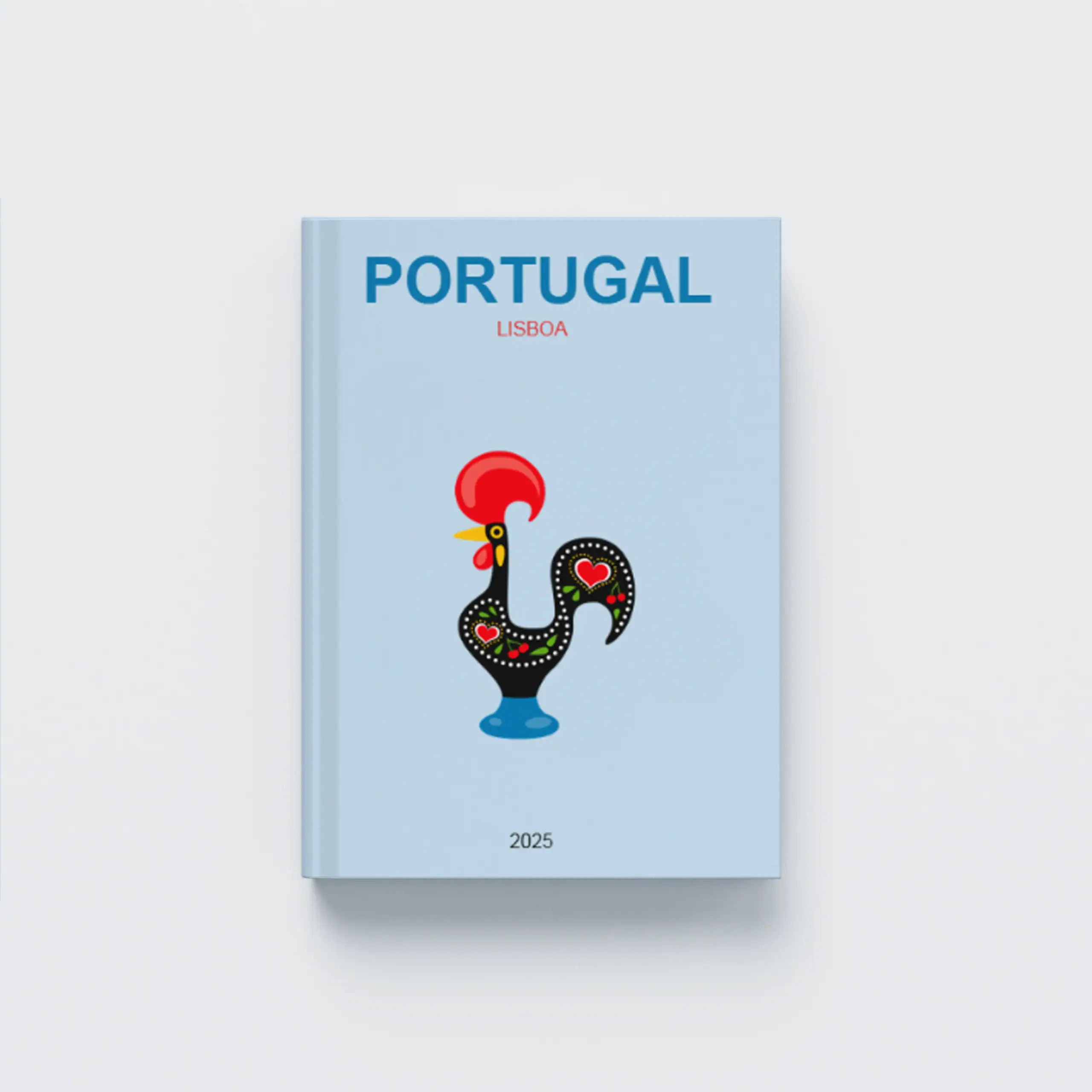 Portugal_CapaDura_V Colorido livro de Lisboa Portugal com design de galo tradicional português.